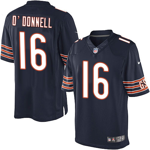 Men's Limited Pat O'Donnell Nike Jersey Navy Blue Home - #16 NFL Chicago Bears